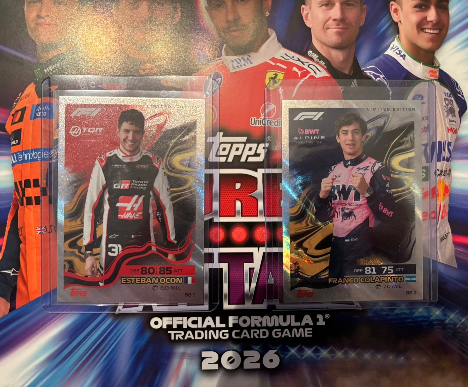 Topps F1 2026 BG1 en BG2 Ocon/Colapinto, Ophalen of Verzenden, Zo goed als nieuw, Formule 1