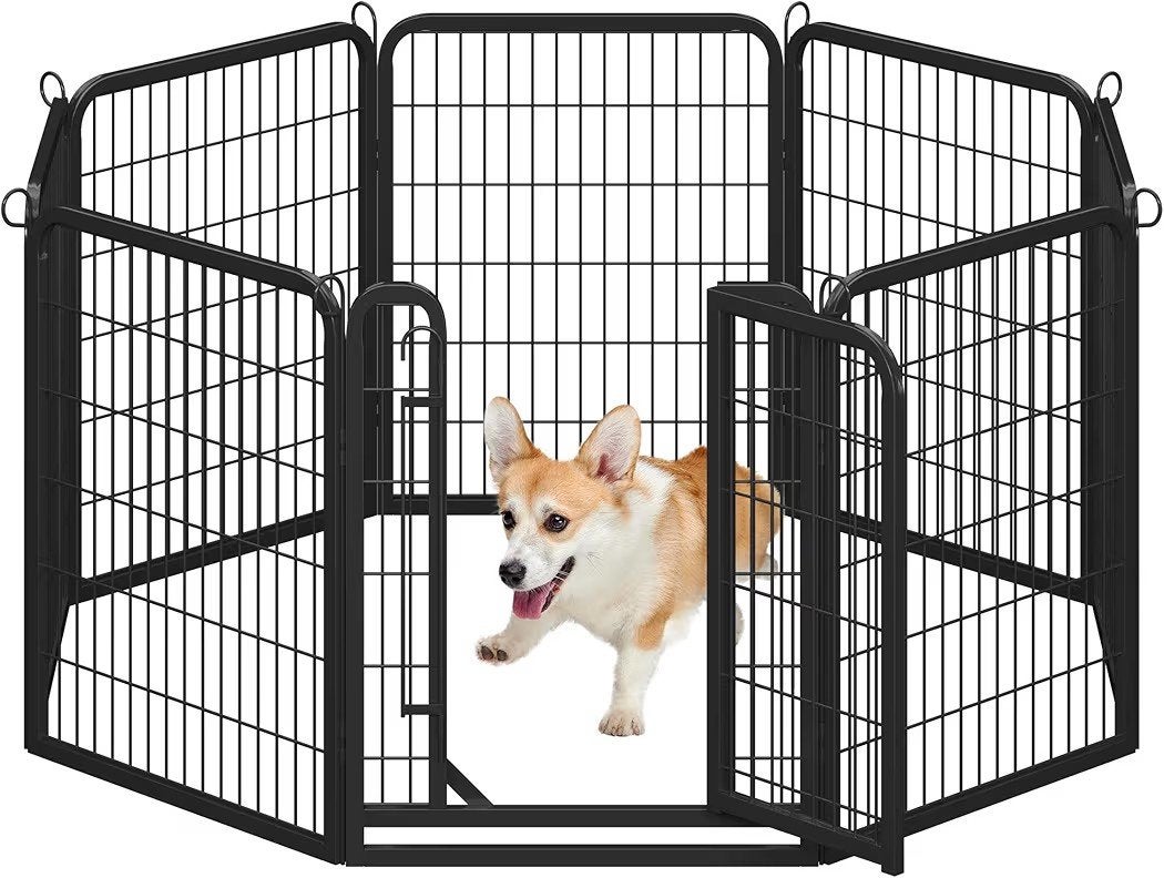 Puppyren 80 cm hoog, 8-delige opvouwbare vrijloopren, Dieren en Toebehoren, Hondenhokken, 110 cm of meer, 100 cm of meer, Nieuw