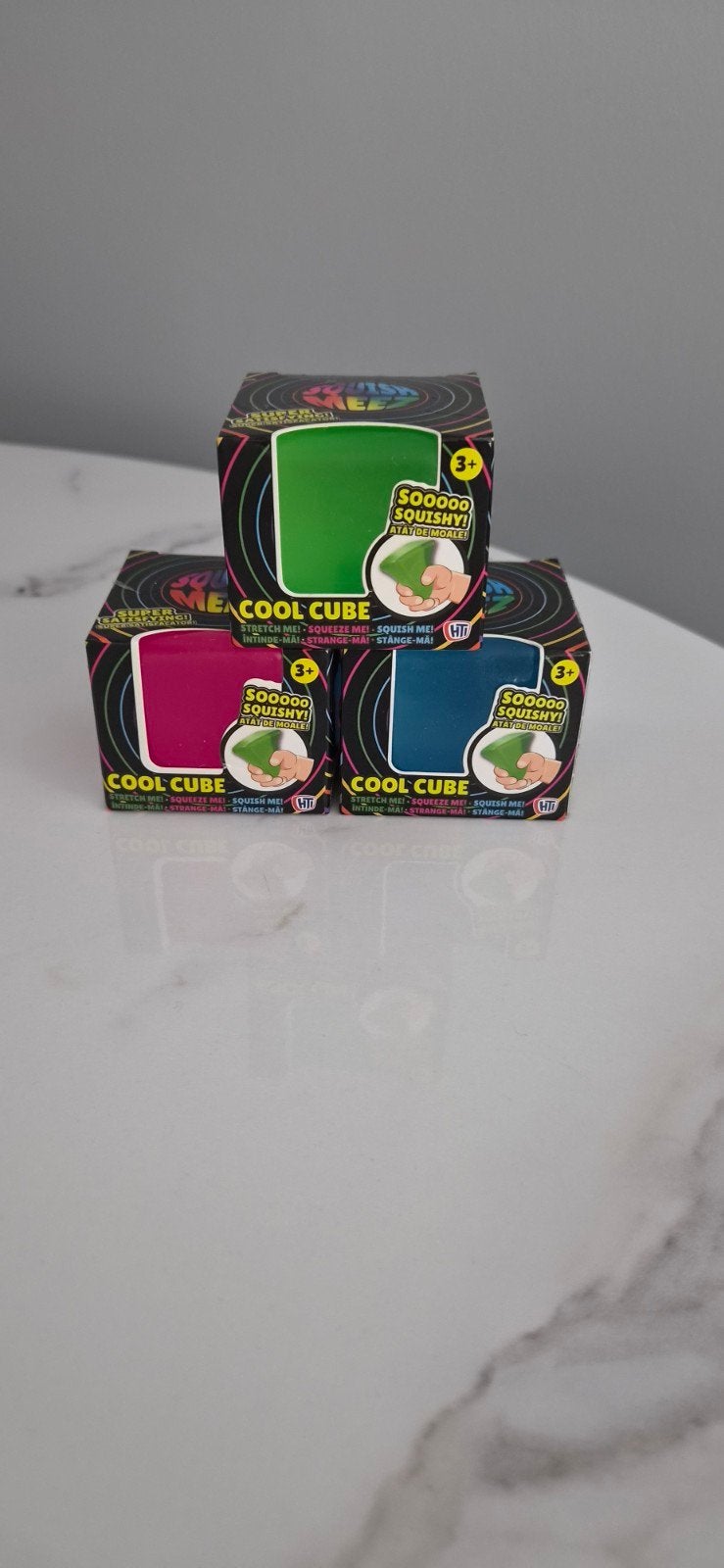 Squish Meez Cool Cube - Stressbal in Blauw, Groen of Roze, Ophalen of Verzenden, Nieuw, Jongen of Meisje