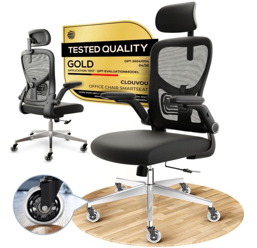 Ergonomic office chair, Ophalen, Zwart, Nieuw, Bureaustoel