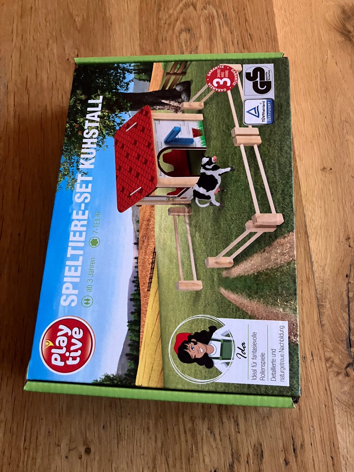 Nieuw=houten dieren set koeienstal=7 delig vanaf 3 jaar, Ophalen of Verzenden, Nieuw, Overige merken