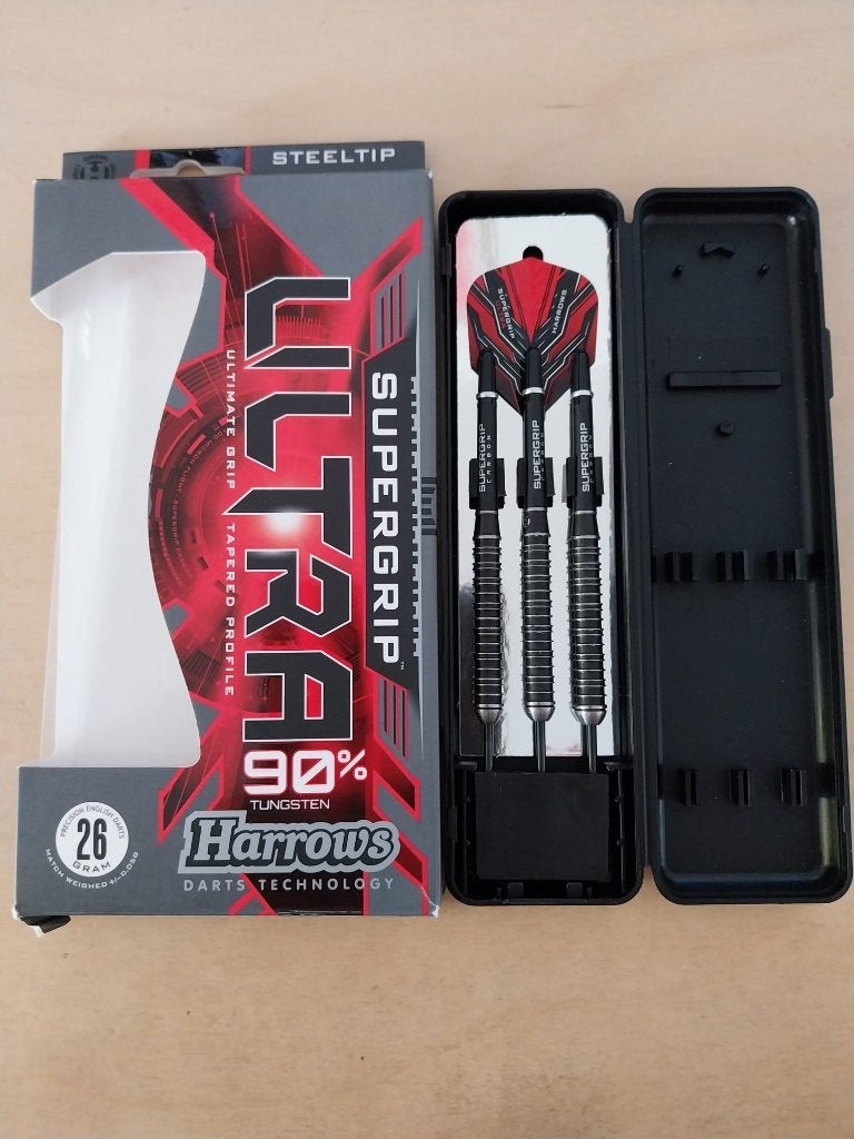 Harrows Supergrip Ultra darts, 26 gram, 90%, Ophalen of Verzenden, Gebruikt, Pijlen