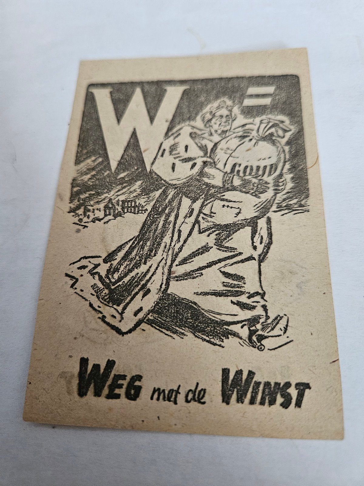 Historische 'Weg met de Winst' propaganda, Verzenden, Overige soorten, Nederland, Overige typen