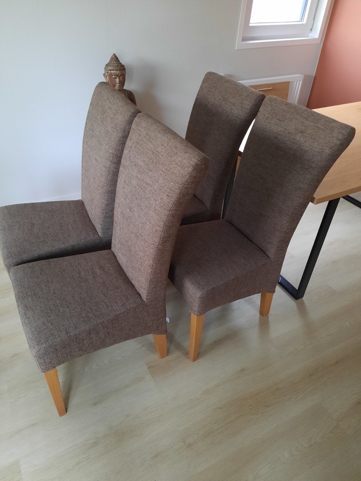 Eetkamer stoelen 4 stuks, Ophalen, Zo goed als nieuw, Vier, Stof