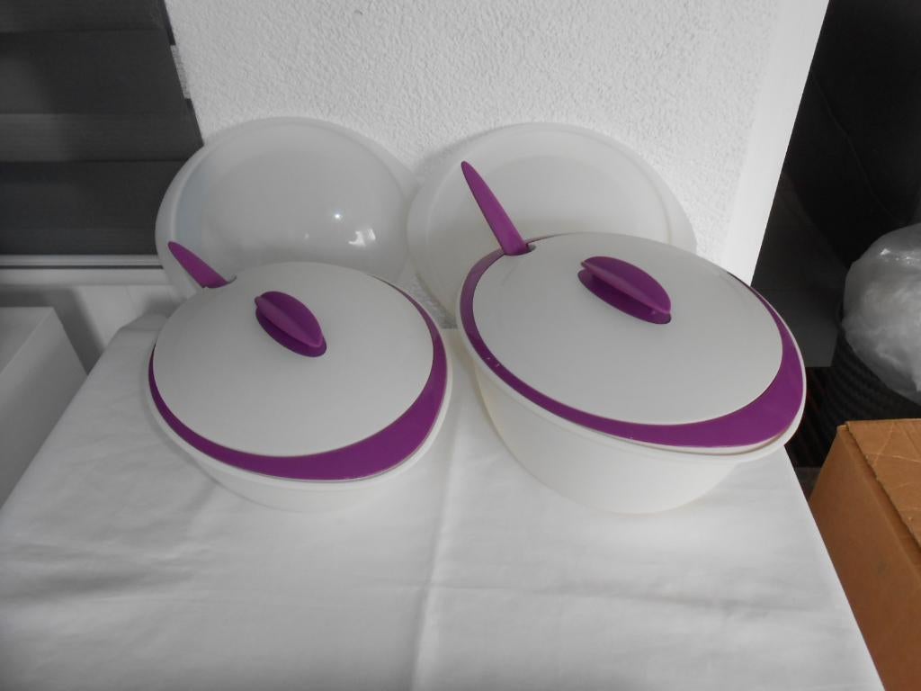 Tupperware Iso Duo Thermo Duo Serveerschaal Wit/Paars NIEUW, Huis en Inrichting, Keuken | Tupperware, Ophalen of Verzenden, Nieuw