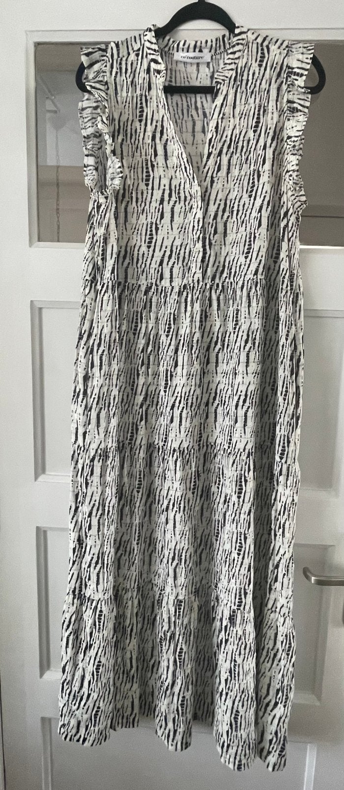 Zomerjurk, gerimpeld (ruches) mouwtje, maxi, boho, maat L, Overige kleuren, Maat 42/44 (L), Ophalen of Verzenden, Zo goed als nieuw