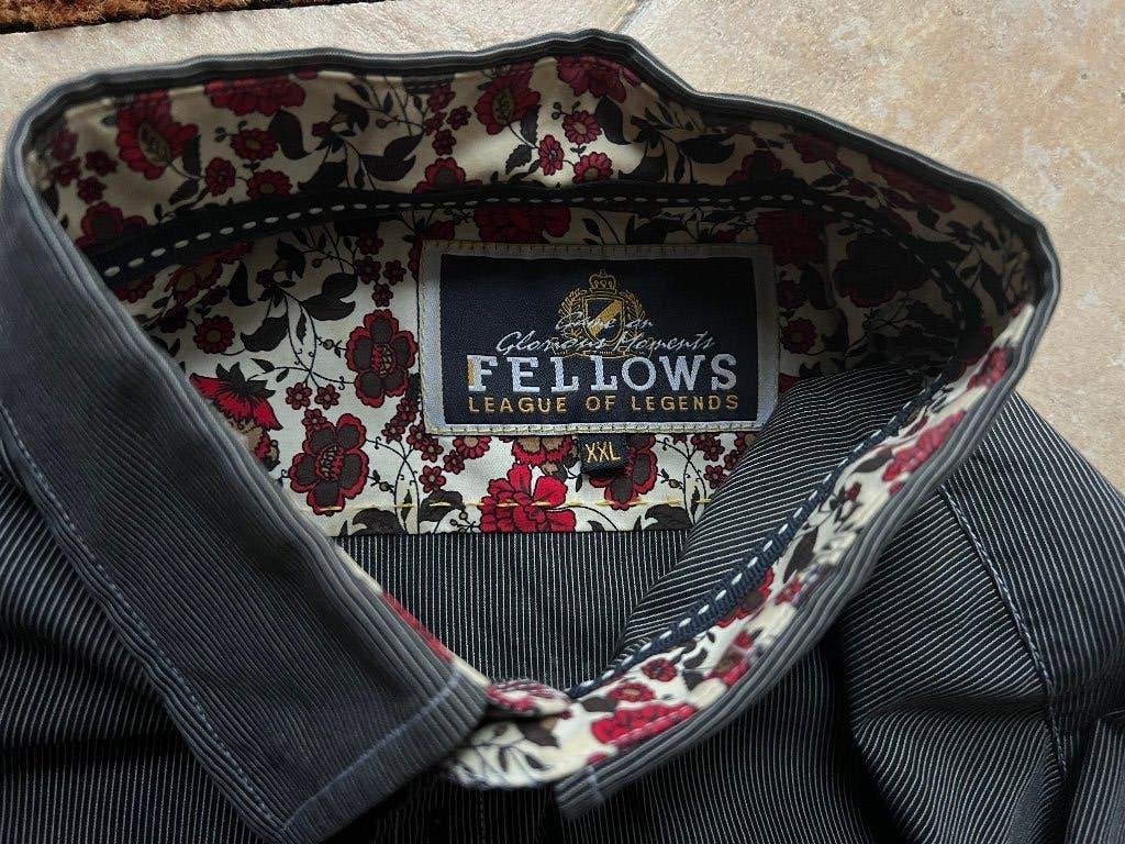 heren overhemd XXL Fellows Legends blauw wit, Blauw, Zo goed als nieuw, Overige halswijdtes, Fellows league of Legends