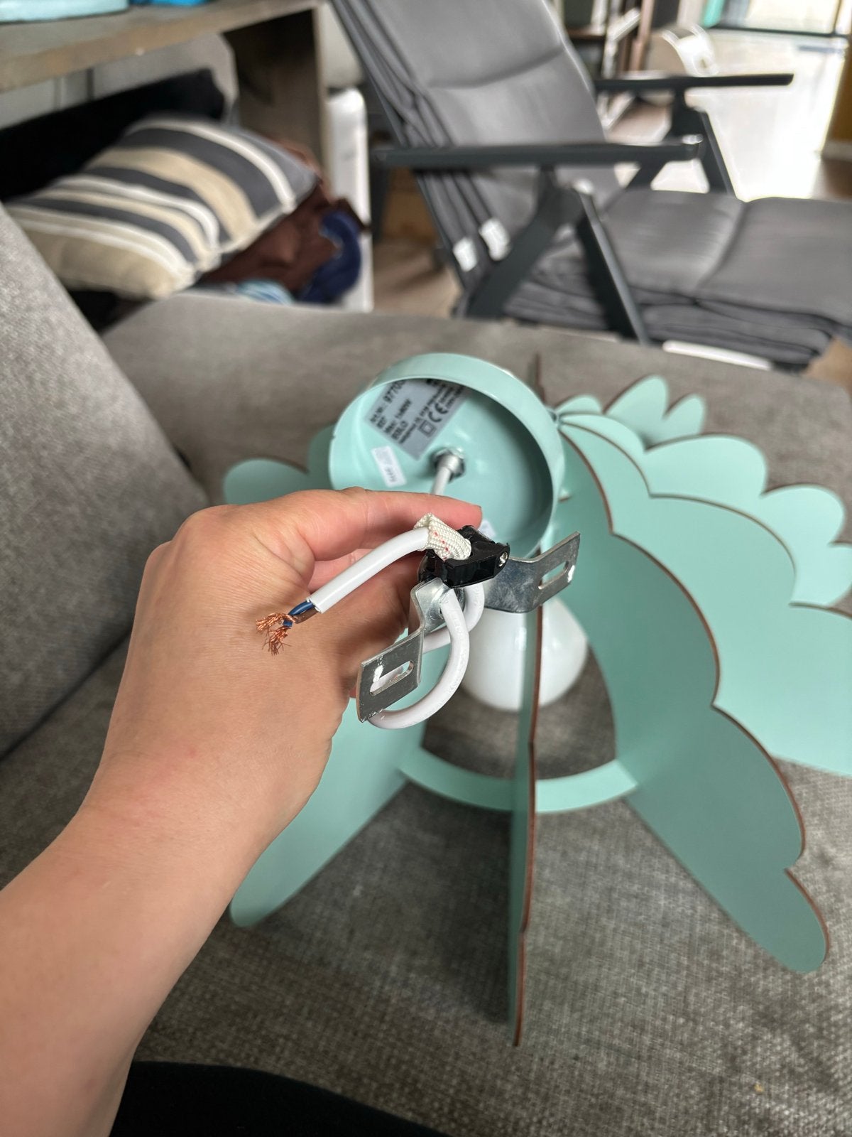 Leuke mintgroene hanglamp voor kinderkamer, Ophalen of Verzenden, Zo goed als nieuw, Hout