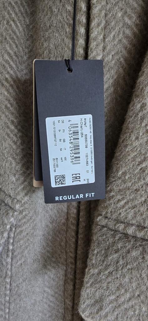 Hugo boss wollen winterjas, Ophalen, Bruin, Maat 48/50 (M), Nieuw