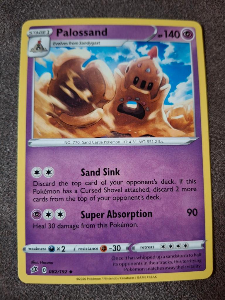 Palossand Pokémon Kaart - D 082/192, Ophalen of Verzenden, Zo goed als nieuw, Losse kaart
