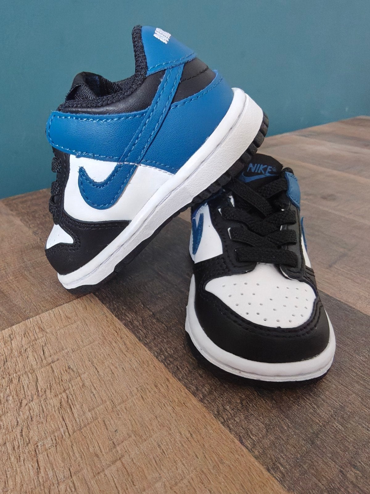 Nike Dunk Low (TDE) Summit White/Industrial Blue – Maat 18,5, Kinderen en Baby's, Babykleding | Schoentjes en Sokjes, Schoentjes