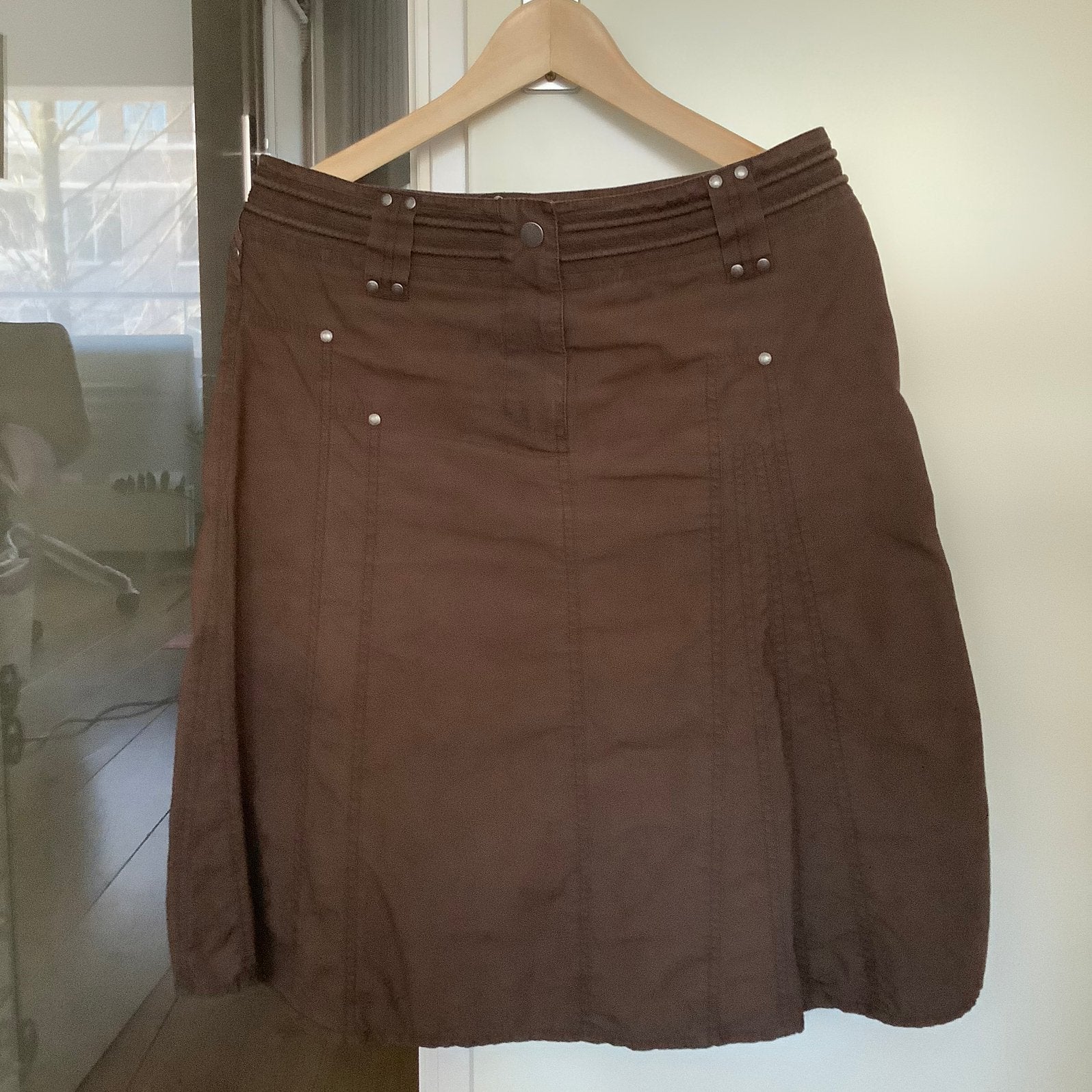 Mexx rok donkerbruin vintage eind jaren 90 A-lijn mt 38 M, Maat 38/40 (M), Bruin, Ophalen of Verzenden, Zo goed als nieuw