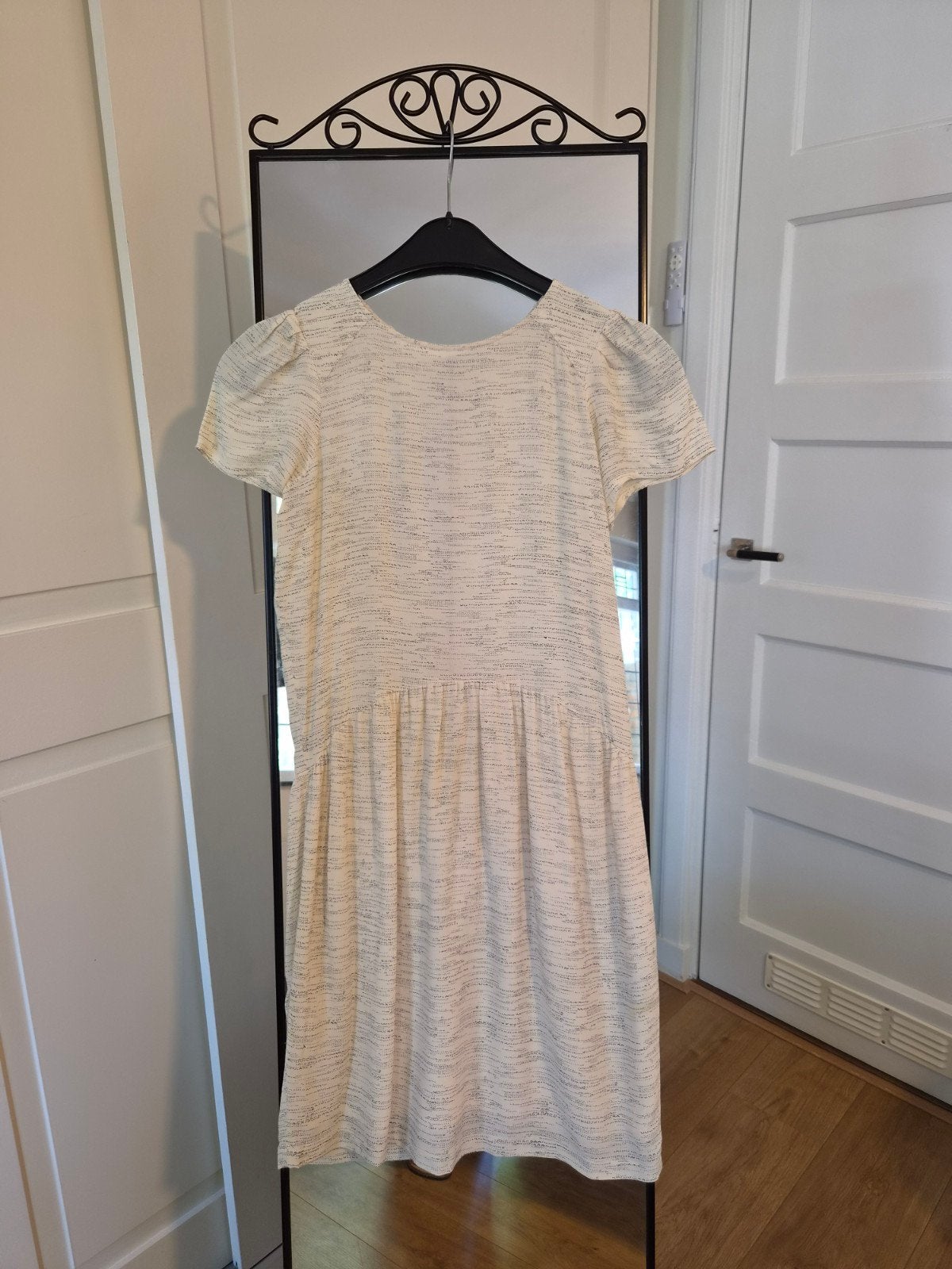 Sessùn jurk met korte mouwen en printje S/36, Sessùn, Beige, Ophalen of Verzenden, Zo goed als nieuw