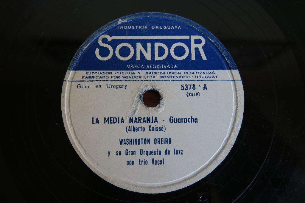 Wáshington Oreiro La Media Naranja Uruguay 78 toeren 78rpm, Ophalen of Verzenden, Voor 1960, Gebruikt, 10 inch