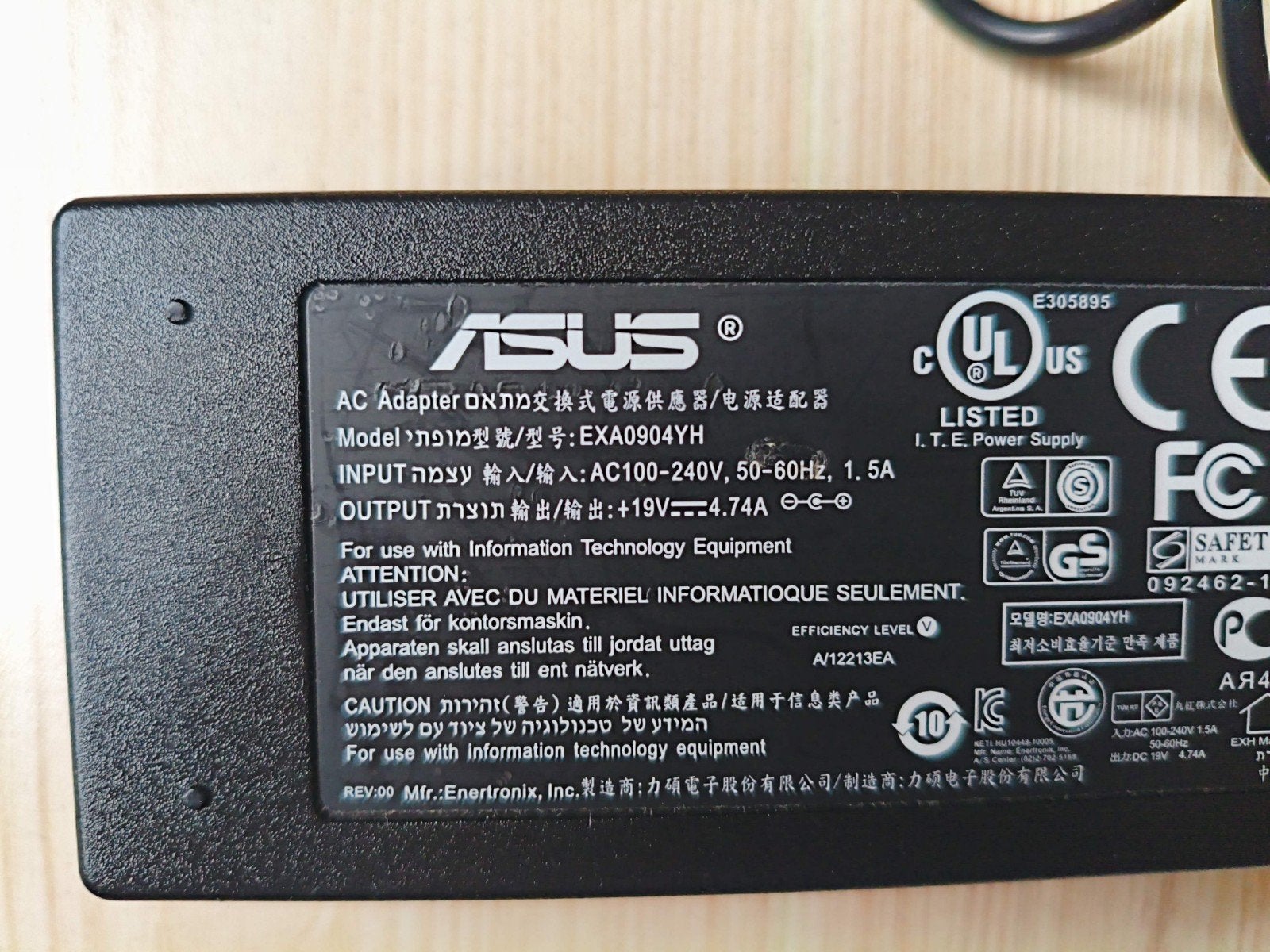 ASUS laptop adapter 19V 90W - Origineel, Computers en Software, Ophalen of Verzenden, Gebruikt, ASUS