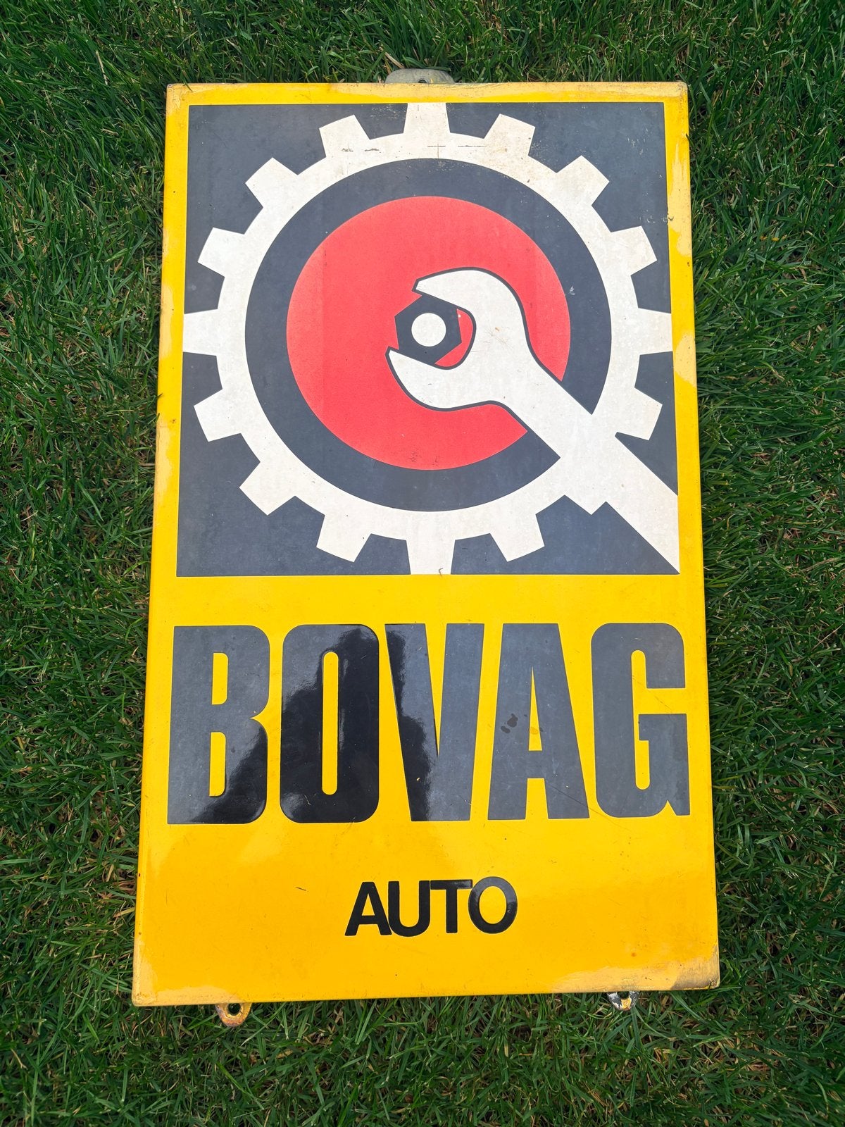 Vintage BOVAG Auto Emaille Reclamebord, Ophalen, Gebruikt, Auto's