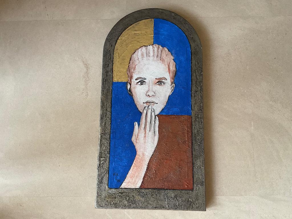 Modern schilderij van Walter Sijs op paneel uit 1996 gesign., Verzenden