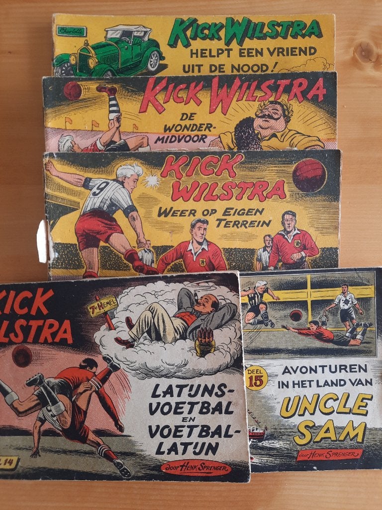 Vijf stripboeken over voetballer Kick Wilstra, Boeken, Meerdere stripboeken, Ophalen of Verzenden, Gelezen
