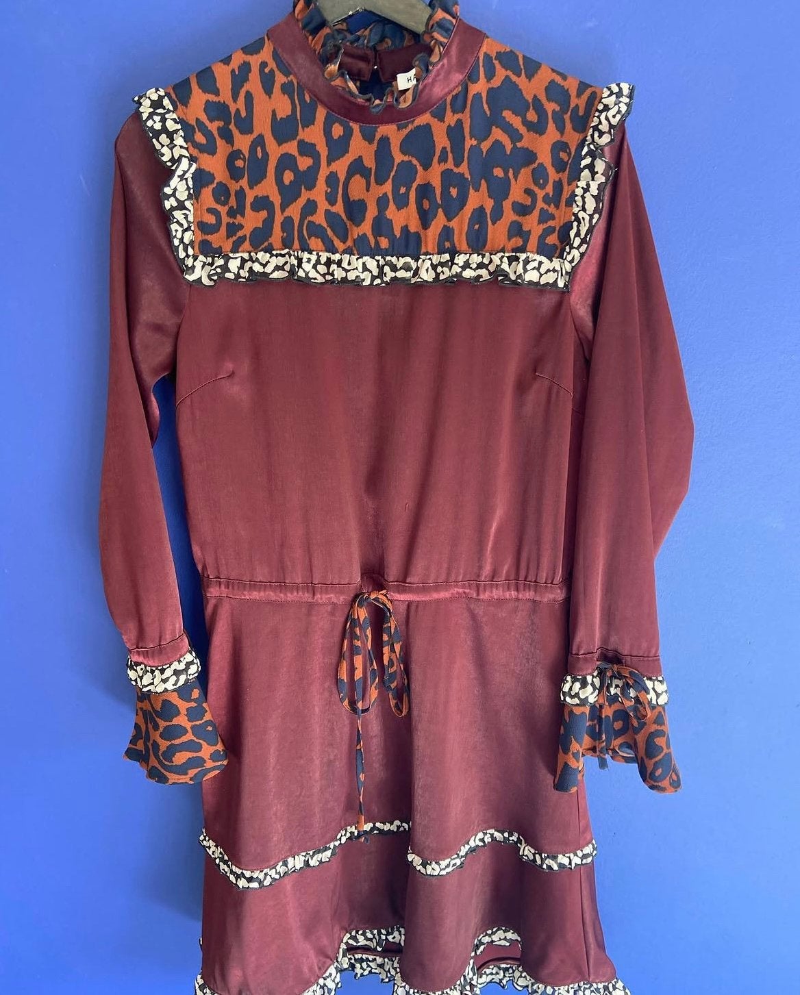 Harper&Yve leopard jurk maat S, Kleding | Dames, Jurken, Paars, Ophalen of Verzenden, Zo goed als nieuw, Maat 36 (S)