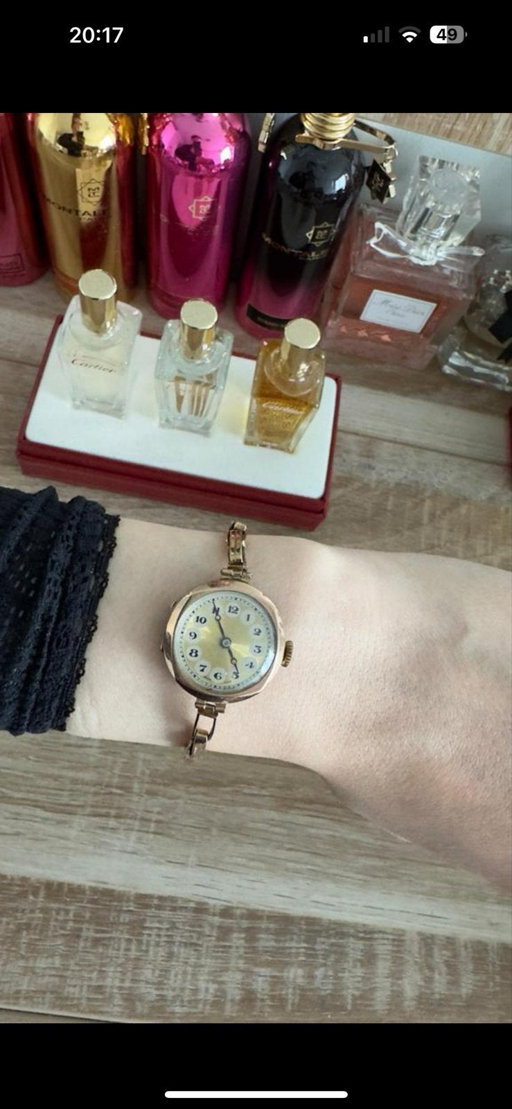 Antiek Gouden Polshorloge - 9 Karaat, 10 Gram, 19 cm Armband, Ophalen of Verzenden, Gebruikt, Goud, Polshorloge