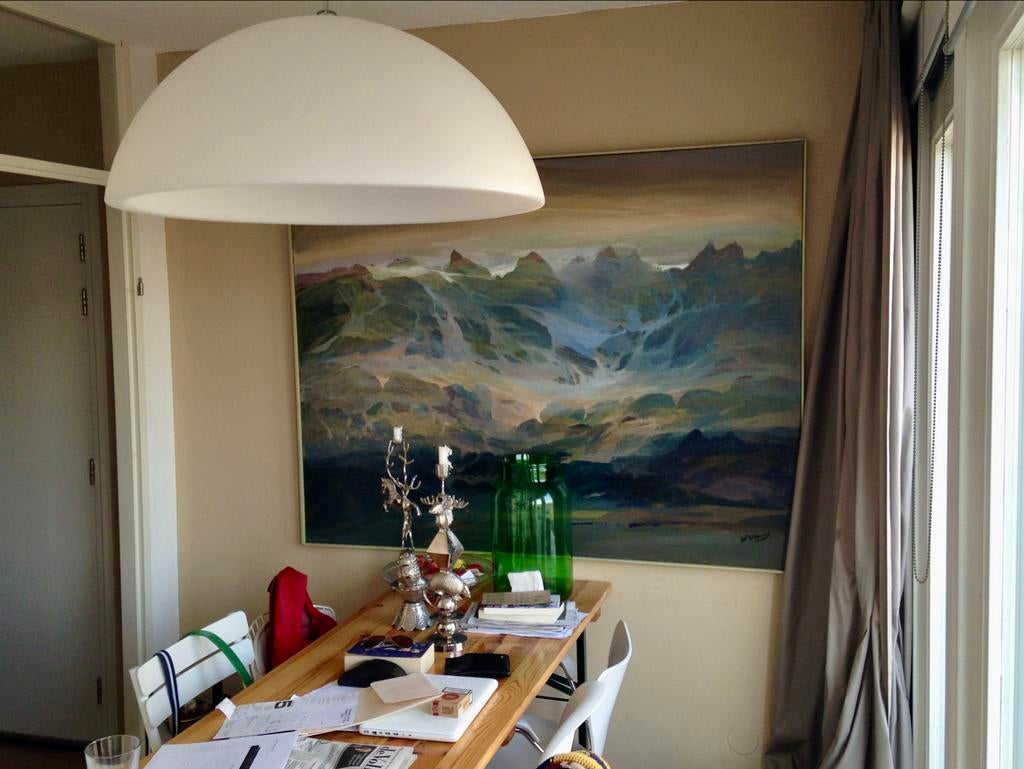 Grote Witte Kayra Dome Hanglamp - 90 cm, Ophalen, Gebruikt, Kunststof, Minder dan 50 cm