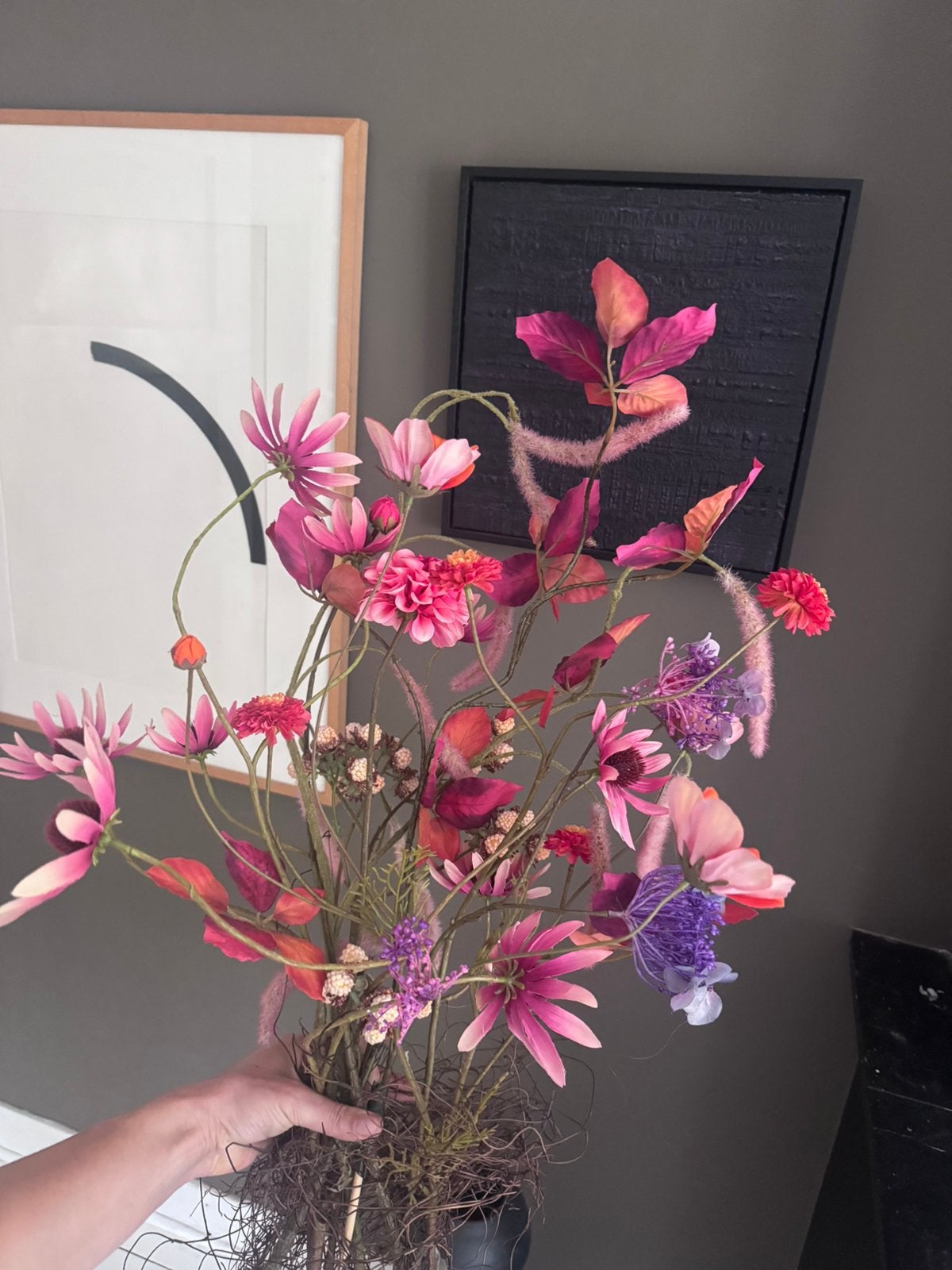 Bosje kunstbloemen, Huis en Inrichting, Woonaccessoires | Kunstplanten en Kunstbloemen, Ophalen, Zo goed als nieuw