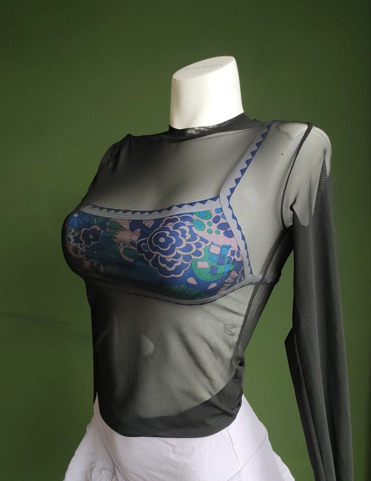 Stradivarius Zwarte Transparante Top Maat S, Zwart, Ophalen of Verzenden, Zo goed als nieuw, Lange mouw