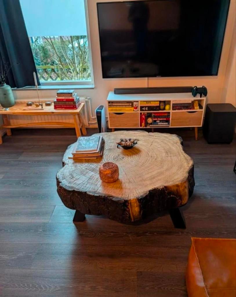 MOOIE SALONTAFEL (BOOMSTAMLOOK) ZSM WEG - OPHALEN, Ophalen of Verzenden