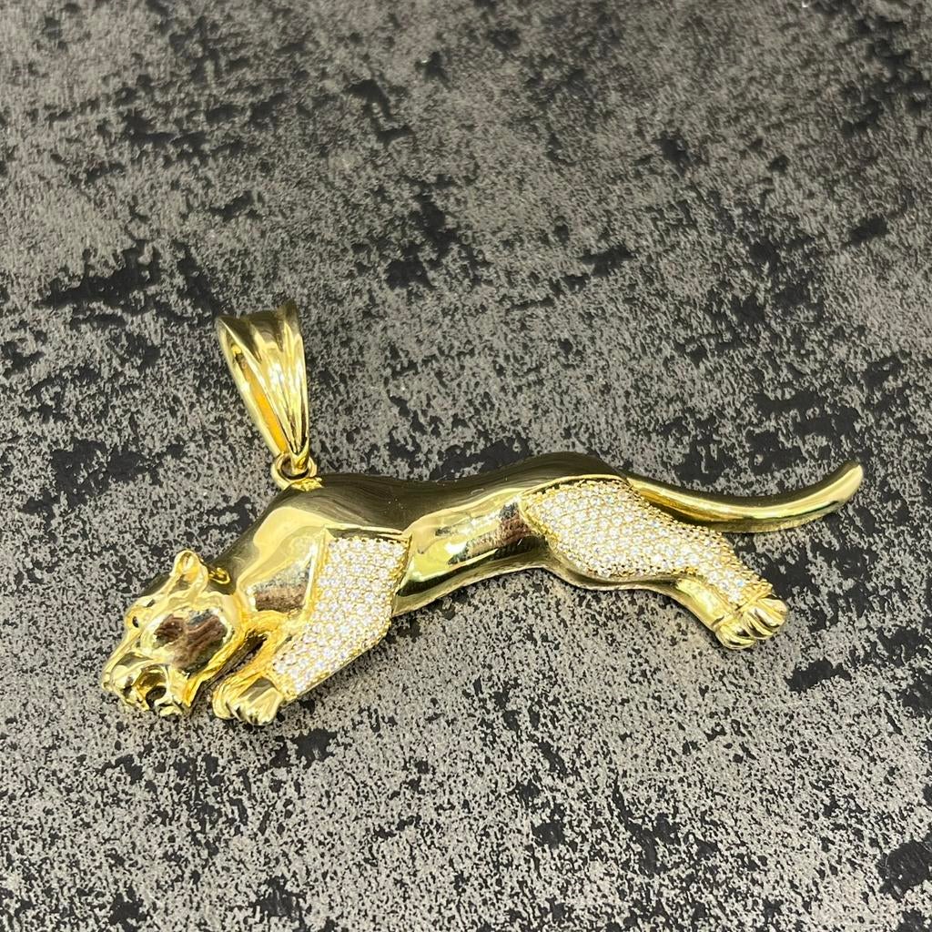 14k gouden panter model kettinghanger, Sieraden, Tassen en Uiterlijk, Kettinghangers, Nieuw, Goud, Kruis of Symbool, Ophalen of Verzenden