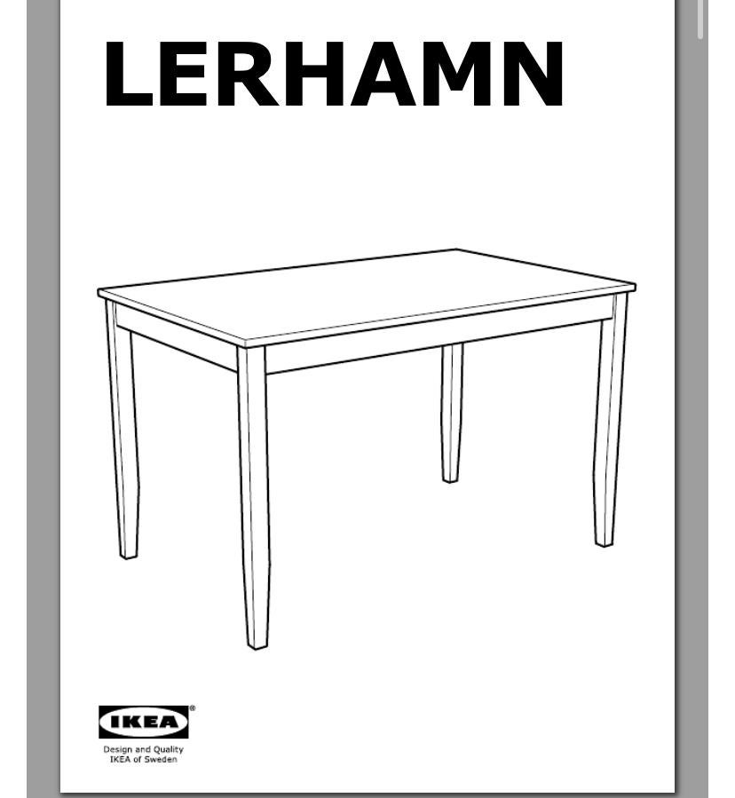 Witte eettafel Ikea Lerhamn, Ophalen, Gebruikt, Rechthoekig, 50 tot 100 cm