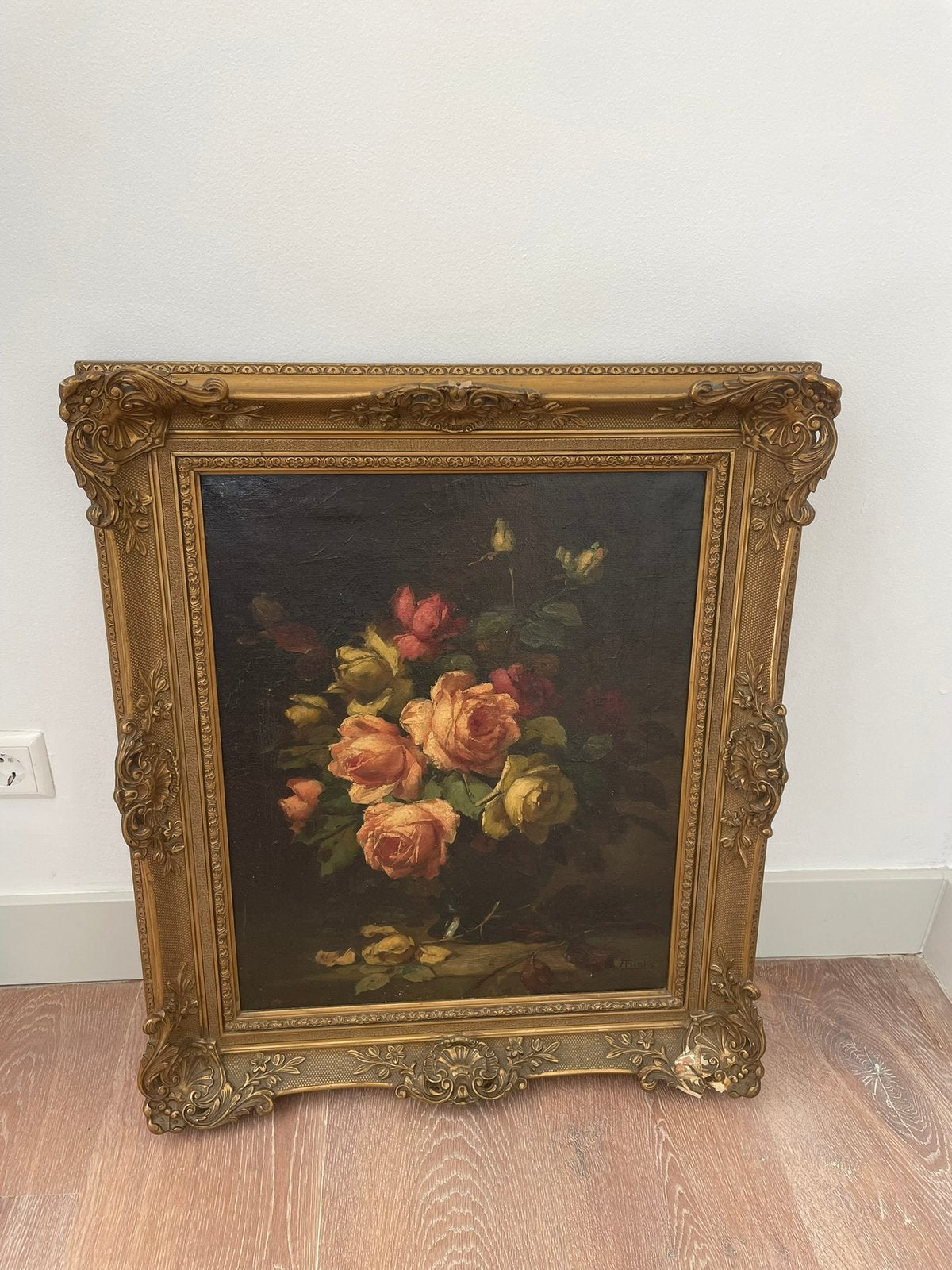 Bloem stilleven Anton Funke Kuppers (1869-1955), Doek, Bijzondere lijst, Olieverf, Klassiek