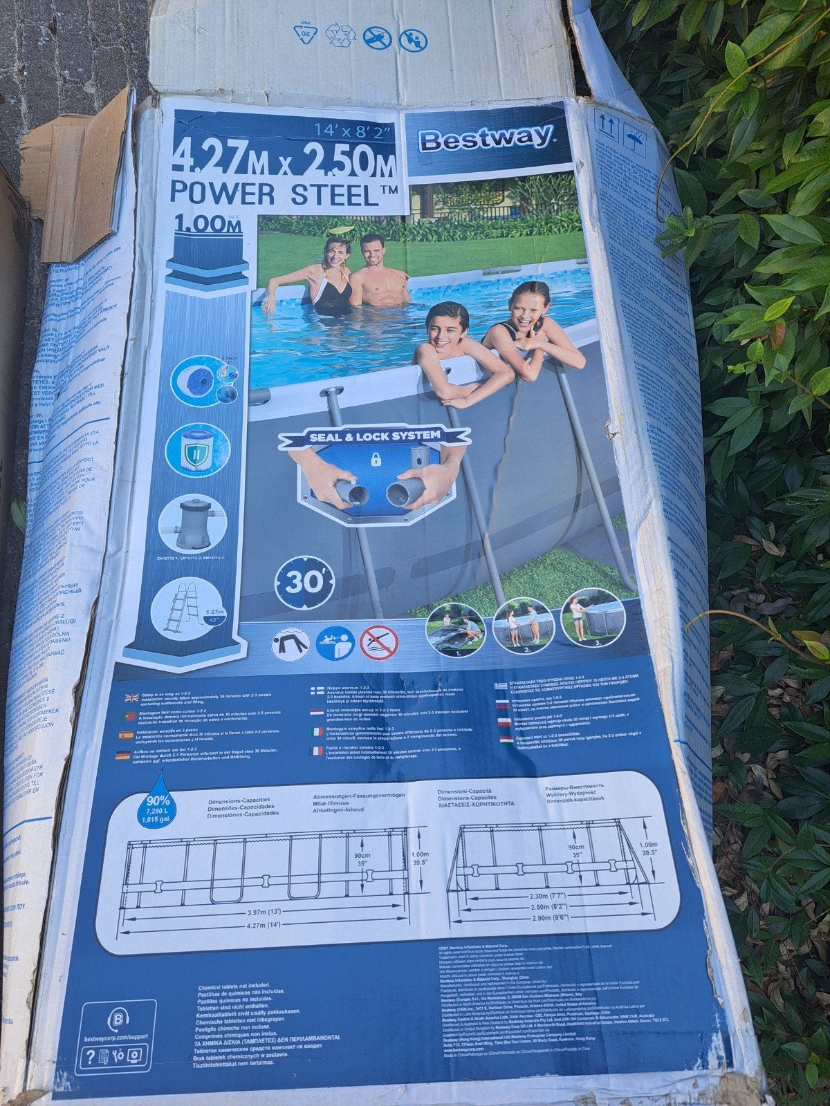 Zwembad inclusief grondplaten, pomp en trap, Ophalen, 200 tot 300 cm, 80 tot 120 cm, Zo goed als nieuw