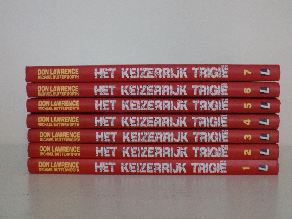 Trigië ~ Complete serie Integrale hardcovers 1 t/m 7, Boeken, Stripboeken, Eén stripboek, Ophalen of Verzenden, Nieuw, Don Lawrence