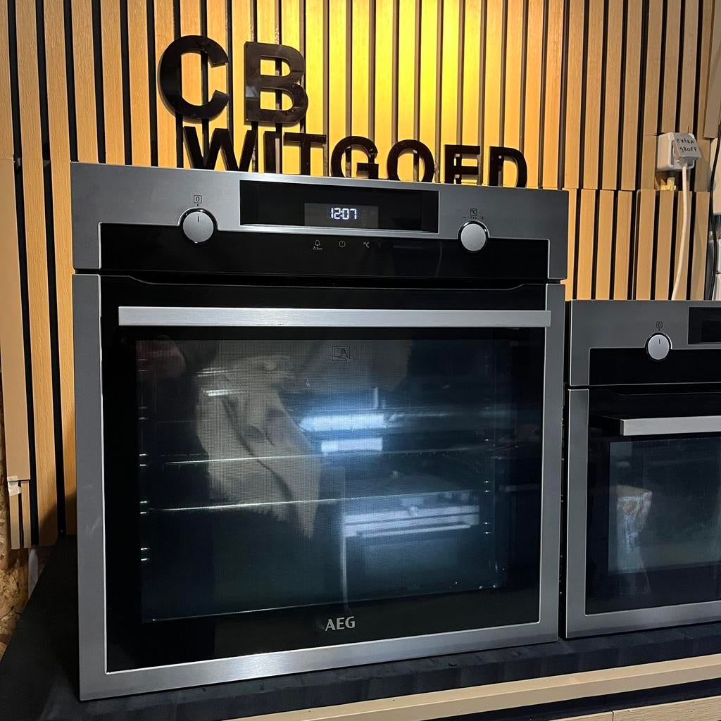 Luxe AEG set combi oven magnetron + solo oven, Ophalen, Refurbished, Oven met grill, Inbouw