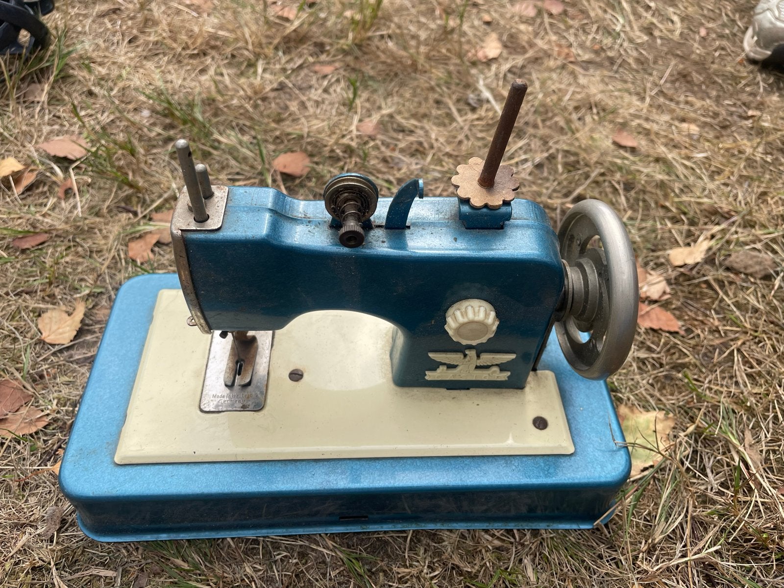 Vintage Casige Kinder Naaimachine - Blauw/Crème, Antiek en Kunst, Antiek | Naaimachines, Ophalen of Verzenden