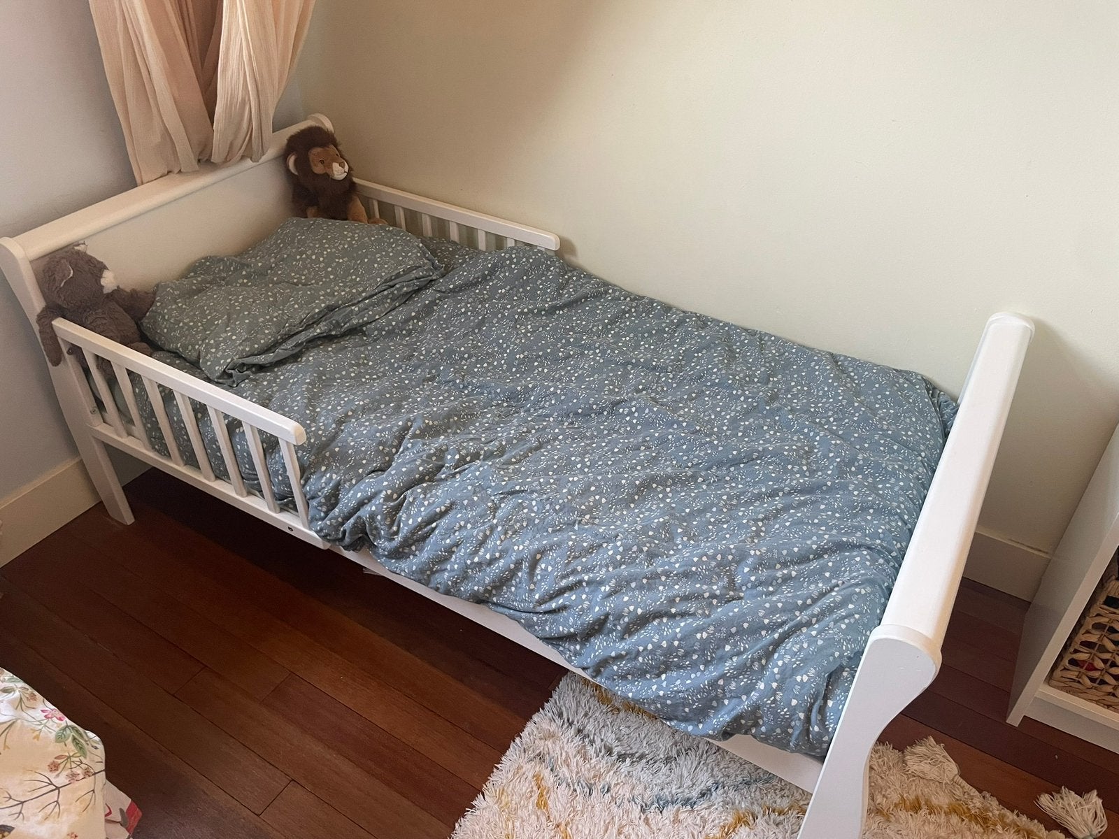 Woodies Noble Peuterbed 140 x 70 cm, Ophalen, 140 tot 160 cm, 70 tot 85 cm