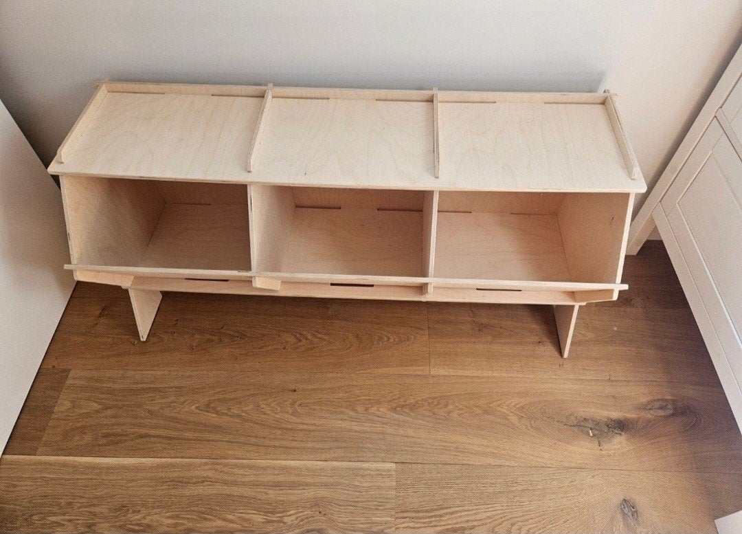 Houten opbergmeubel met 3 vakken voor speelgoed Pixiform, Ophalen, Zo goed als nieuw, Kast