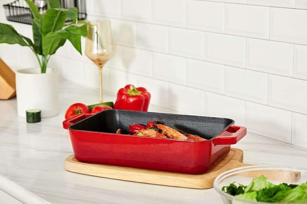 BUCCAN Gietijzeren Braadslede/Ovenschaal NIEUW, Gietijzer, Nieuw, Ophalen of Verzenden, Keramische plaat
