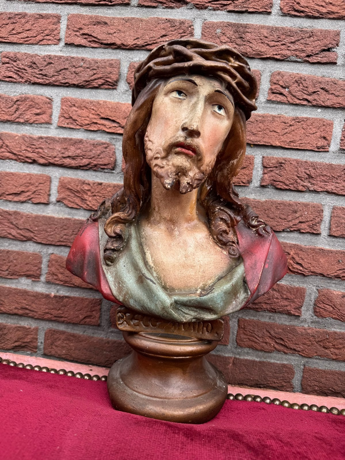 Antieke Ecce Homo Buste - Jezus Christus Beeld - 44 cm, Antiek en Kunst, Ophalen of Verzenden