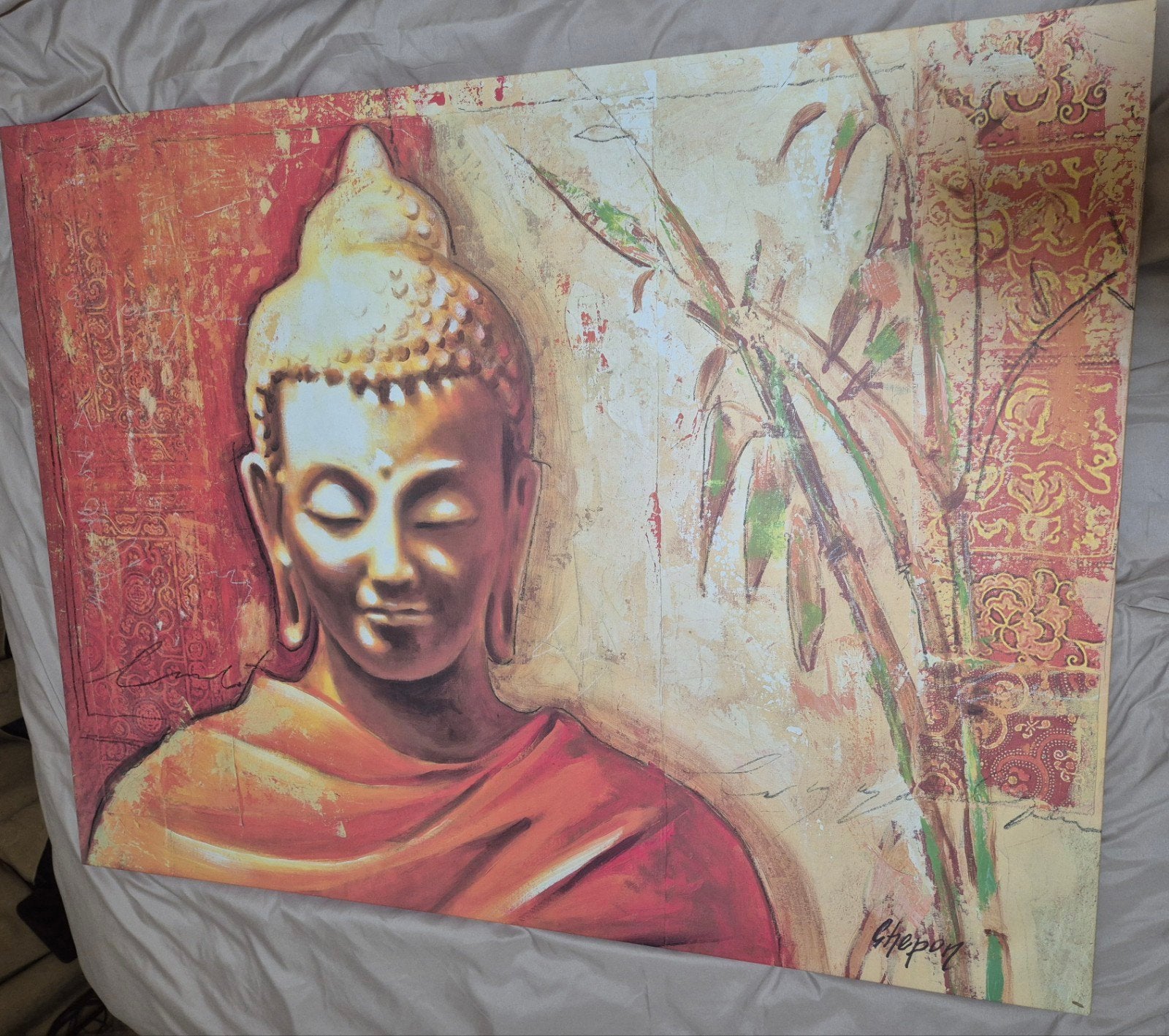 Boeddha schilderij op canvas, Ophalen of Verzenden