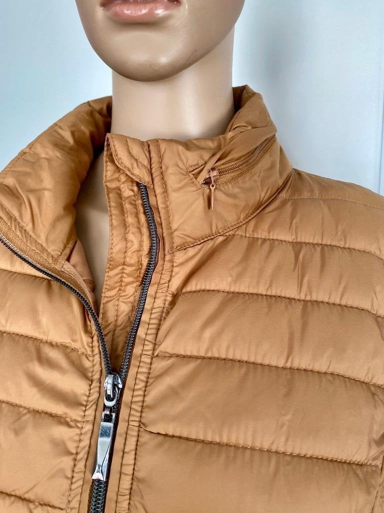 J158 puffer maat 40=M gewatteerde jas tussenjas bruin/beige, Ophalen of Verzenden, Zo goed als nieuw, Maat 38/40 (M), Beige