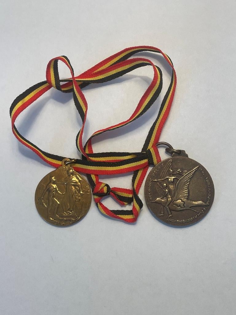 2 bronzen Belgische medailles/penningen, Ophalen of Verzenden, Brons, Buitenland