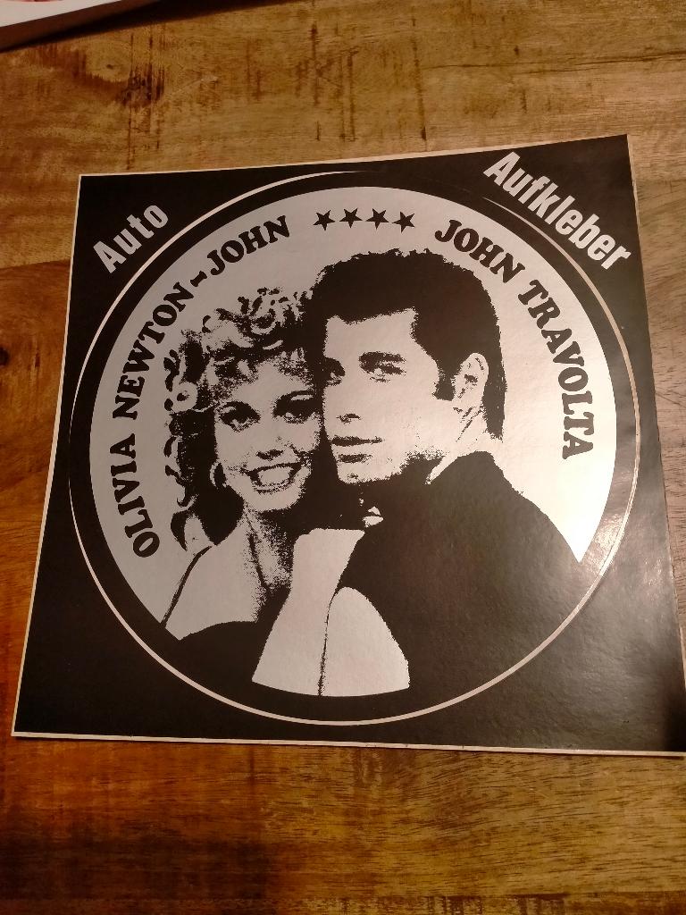 Grease John Travolta vintage sticker auto aufkleber muziek, Ophalen of Verzenden, Gebruikt, Overige typen