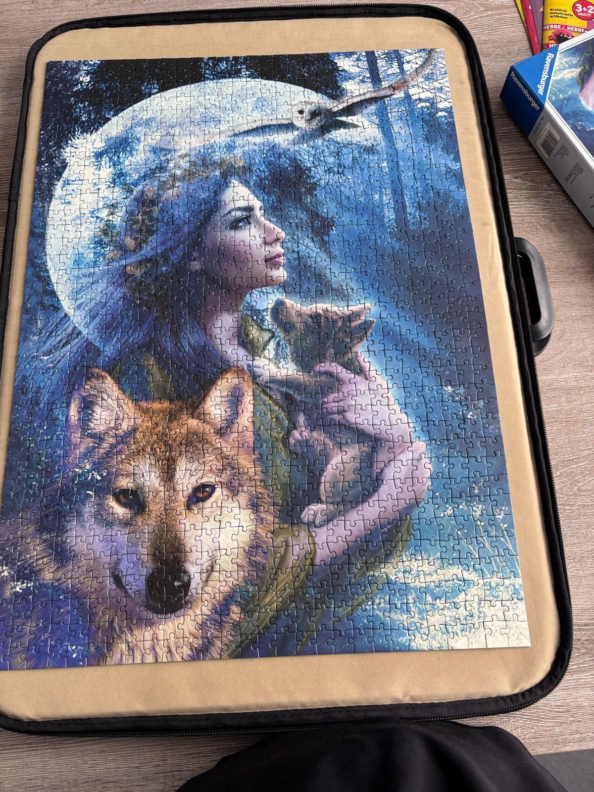 Ravensburger Legpuzzel 1000 stukjes - Wolf en Vrouw, Hobby en Vrije tijd, Ophalen of Verzenden, 500 t/m 1500 stukjes, Zo goed als nieuw