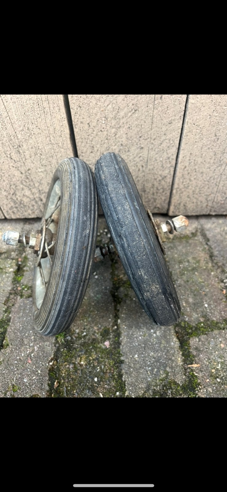 2 trapauto of scooter wielen met band 18cm, Ophalen of Verzenden