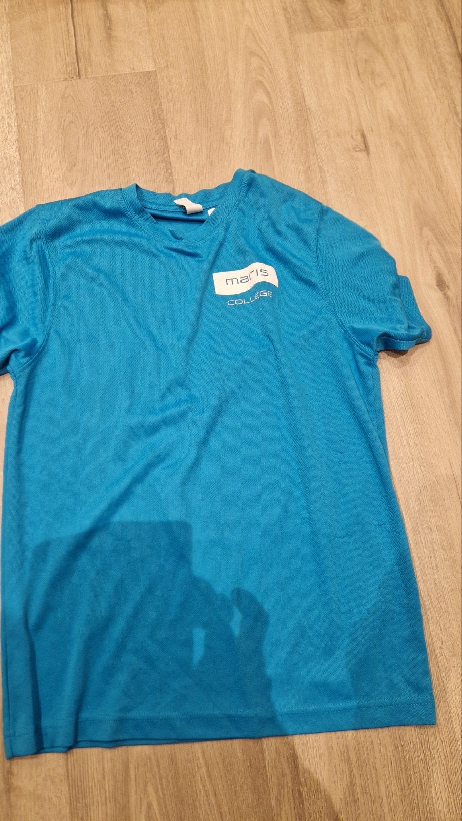 Blauw gymshirt Maris College - Maat S, Kleding | Heren, Ophalen, Blauw, Zo goed als nieuw, Algemeen