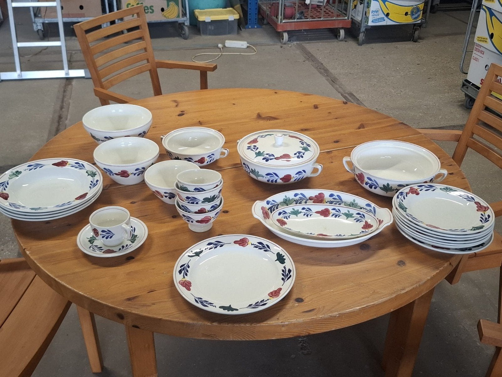 Boerenbont servies - Complete set, Ophalen, Gebruikt, Aardewerk, Boerenbont