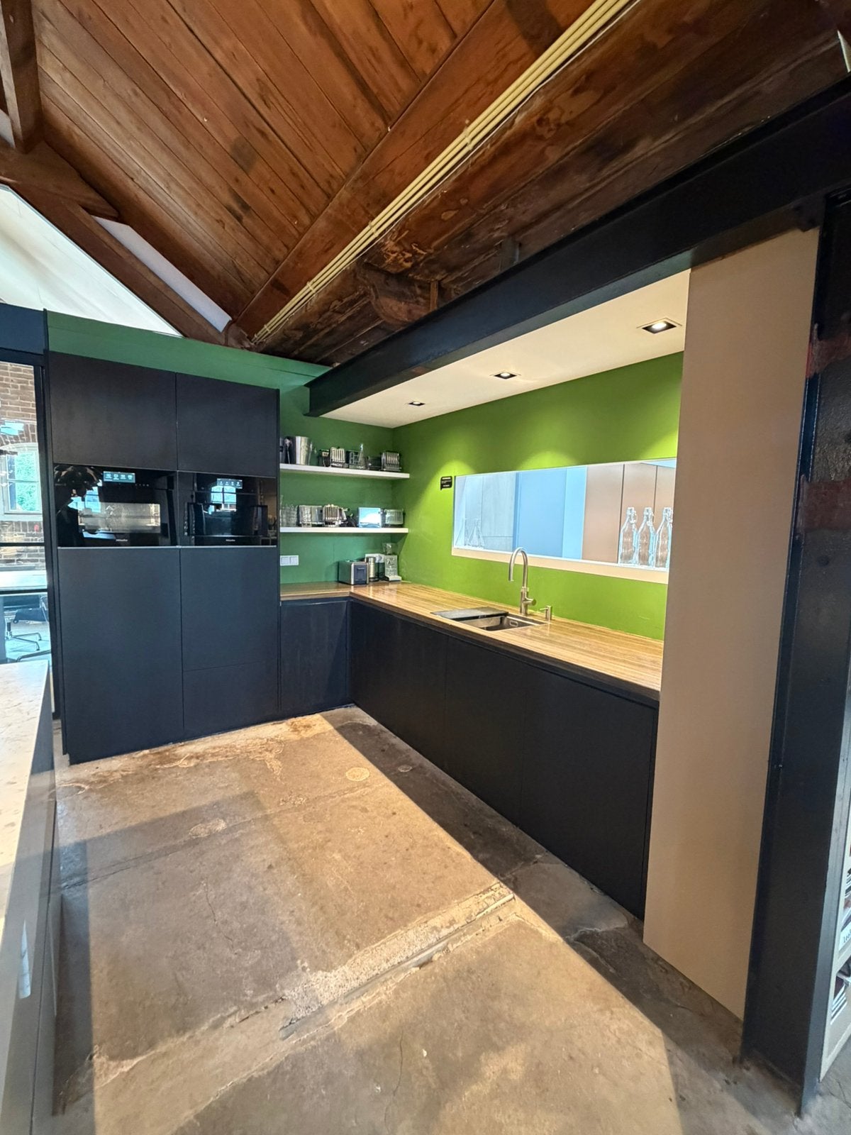 Keuken hoekopstelling showmodel, Ophalen, Gebruikt, Zwart, 200 cm of meer