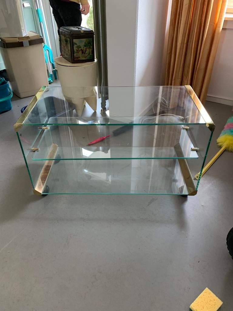 Bijzettafel stereo meubel Gallotti & Radice Italië jaren 80., Ophalen of Verzenden, Rechthoekig, Minder dan 55 cm