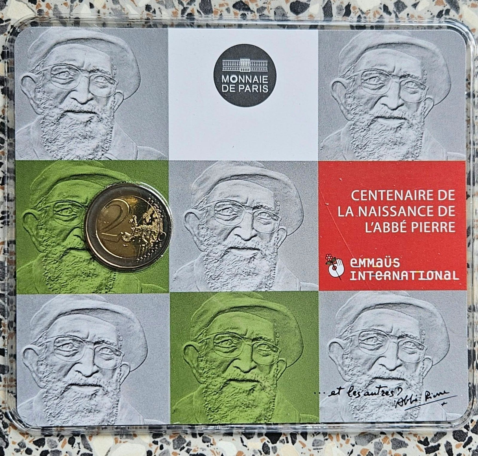 coincard .Zeldzaam Frankrijk 2 euro 2012 Abbé Pierre, Ophalen